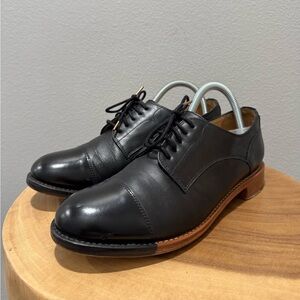 Black Leather The Office of Angela Scott Shoes Sz 38